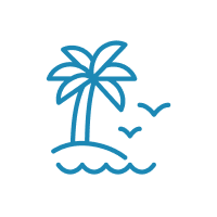 Illustration of tree by the beach